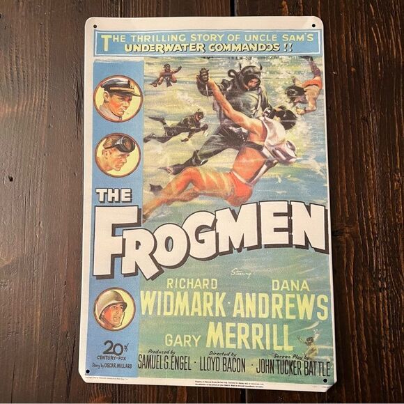 The Frogmen Movie Poster Tin Sign (New) - Picture 1 of 4